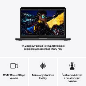 Notebook Apple 14" M4 10× CPU 10× GPU, 24 GB, 1 TB - vesmírně černý CZ 
