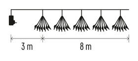 Vánoční osvětlení EMOS 450 LED řetěz - svítící trsy, nano, 8 m, vnitřní, teplá bílá, časovač 

 obrázek produktu 8 z 9