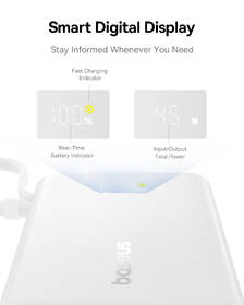 Powerbanka Baseus PicoGo 10000mAh 45W s digitálním displejem a kabelem USB-C bílá

 obrázek produktu 7 z 10