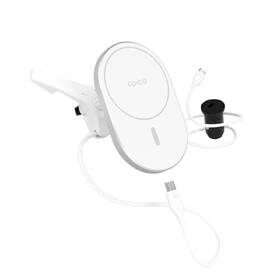 Držák na mobil Epico Elipse s MagSafe 15W stříbrná barva
