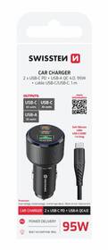 Adaptér do auta Swissten 2x USB-C PD + USB-A, 95W + USB-C kabel 1m černý

 obrázek produktu 3 z 3