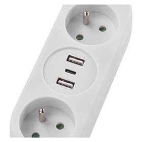 Kabel prodlužovací EMOS 2 x zásuvka, 2x USB, 1x USB-C, 1,4m bílý

 obrázek produktu 3 z 7