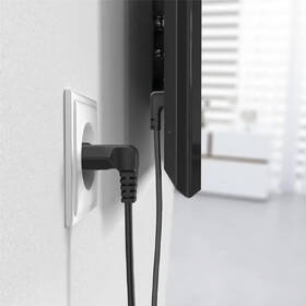 Kabel Hama napájecí, kolmé euro vidlice, 5 m černá barva
