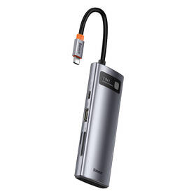USB Hub Baseus Metal Gleam Series 7v1 HUB USB-C (USB-C PD 100W, USB-C, 2x USB 3.0, HDMI, SD/TF port) šedý

 obrázek produktu 1 z 10