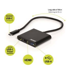 USB Hub PORT CONNECT USB-C/HDMI, USB 3.0, USB-C 60W černý

 obrázek produktu 5 z 6