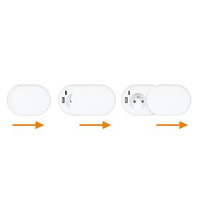 Kabel prodlužovací Solight 1x zásuvka, USB A+C 20W, posuvné víčko, 2 m bílý

 obrázek produktu 3 z 6