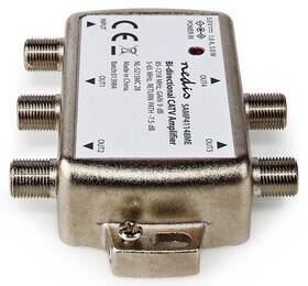 Zesilovač Nedis CATV, Max. zesílení 12 dB, 85-1218 MHz, 4 výstupy, zpětný kanál - 7,5 dB, 5-65 MHz, konektor F 

 obrázek produktu 2 z 4