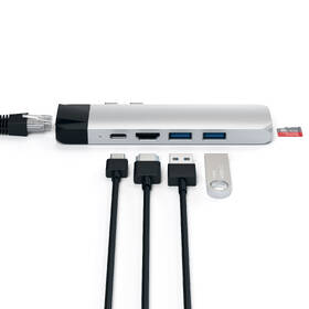 USB Hub Satechi USB-C PRO Hub (HDMI 4K, Pass Through Charging, 1x USB 3.0, 1x MicroSD, Ethernet) stříbrný

 obrázek produktu 10 z 12