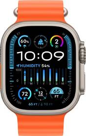 Chytré hodinky Apple GPS + Cellular, 49mm pouzdro z titanu - oranžový oceánský řemínek 
