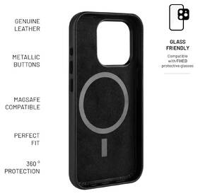 Kryt na mobil FIXED MagLeather s podporou MagSafe na Apple iPhone 15 Pro Max černý

 obrázek produktu 4 z 5