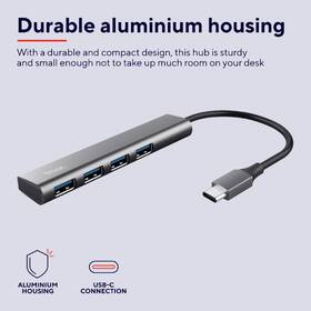 USB Hub Trust Halyx Aluminium USB-C/4x USB 3.2 Gen1 stříbrný

 obrázek produktu 6 z 11