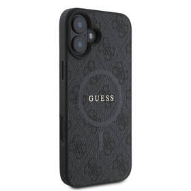 Kryt na mobil Guess PU Leather 4G Colored Ring MagSafe na Apple iPhone 16 černá barva
