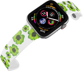 Řemínek Mi-Band na Apple Watch 38/40/41 mm - motiv Čtyřlístek, bílý 

 obrázek produktu 3 z 3