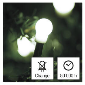 Vánoční osvětlení EMOS 200 LED cherry řetěz - kuličky, 20 m, venkovní i vnitřní, studená bílá, programy 

 obrázek produktu 2 z 8