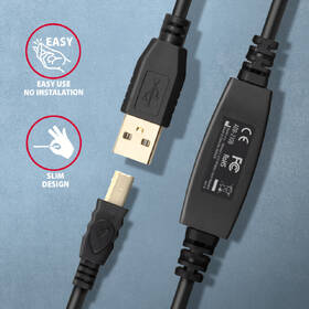 Kabel Axagon USB 2.0 A-M -> B-M aktivní propojovací kabel, 10m černá

 obrázek produktu 2 z 5
