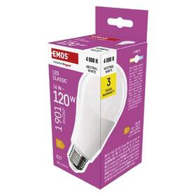 Žárovka LED EMOS Classic, E27, 16W, neutrální bílá 

 obrázek produktu 3 z 3