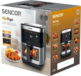 Fritéza horkovzdušná Sencor SFR 9000SS černá barva
