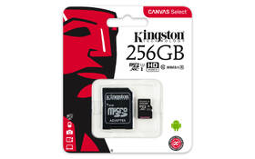 Paměťová karta Kingston MicroSDXC 256GB UHS-I U1 (80R/10W) + adapter 

 obrázek produktu 2 z 6