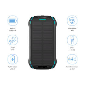 Powerbanka LAMAX Journey 26 800mAh černá/tyrkysová

 obrázek produktu 5 z 10