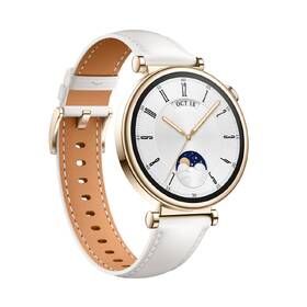 Chytré hodinky Huawei Watch GT 4 41mm - Gold + White Leather Strap 
