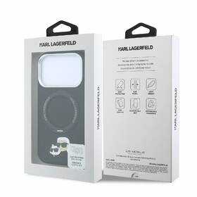 Kryt na mobil Karl Lagerfeld PU Grained K&CH Heads Ring Stand Magsafe na Apple iPhone 18 Pro Max černý

 obrázek produktu 6 z 6