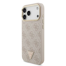 Kryt na mobil Guess PU Leather 4G Triangle Logo Gold Frame MagSafe na Apple iPhone 17 Pro Max růžový

 obrázek produktu 2 z 7