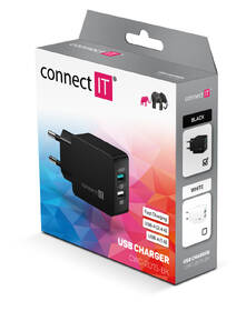 Nabíječka do sítě Connect IT Fast Charge 2x USB, 3,4A s funkcí rychlonabíjení černá

 obrázek produktu 2 z 2