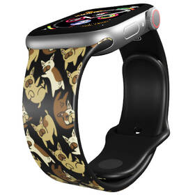 Řemínek Mi-Band na Apple Watch 42/44/45/49 mm - motiv Buldoci, černý 

 obrázek produktu 2 z 3