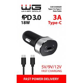 Adaptér do auta WG 1xUSB-C PD 18W + USB-C kabel černý

 obrázek produktu 2 z 2