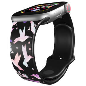Řemínek Mi-Band na Apple Watch 42/44/45/49 mm - motiv Kolibříci, černý 

 obrázek produktu 2 z 3