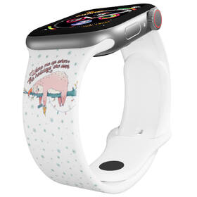 Řemínek Mi-Band na Apple Watch 42/44/45/49 mm - motiv Vzbuďte mě až svátky skončí, bílý 

 obrázek produktu 2 z 3