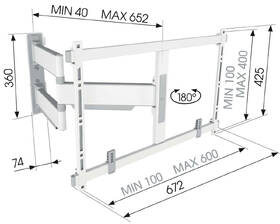 Držák TV Vogel’s ELITE TVM 5645W  pro úhlopříčky 40" až 77", nosnost 45 kg bílý

 obrázek produktu 1 z 11