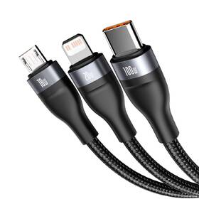 Kabel Baseus Flash Series 3v2, USB/USB-C na MicroUSB/Lightning/USB-C 100W, 1,2m černý

 obrázek produktu 1 z 6