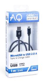 Kabel AQ USB/Micro USB, 2,4 A, 1m černý

 obrázek produktu 1 z 2