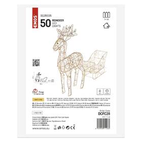 LED dekorace EMOS 50 LED sobí spřežení, 47 cm, 3x AA, vnitřní, teplá bílá 

 obrázek produktu 6 z 7
