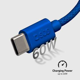 Kabel SBS USB-C/USB-C, PD, 60 W, 1,5 m modrý

 obrázek produktu 2 z 9