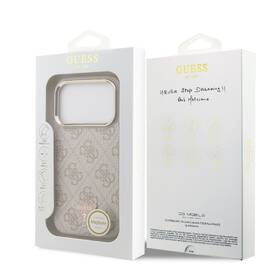 Kryt na mobil Guess 4G Strass Triangle Logo Gold Frame MagSafe na Apple iPhone 18 Pro růžový

 obrázek produktu 6 z 6