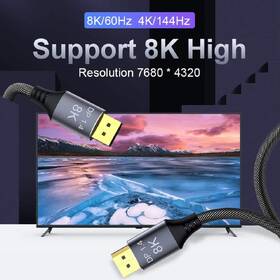 Kabel PremiumCord DisplayPort 1.4, 32,4 Gbit/s, 8K, 3 m černý

 obrázek produktu 8 z 19