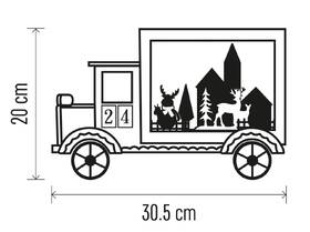 LED dekorace EMOS 12 LED dřevěné auto, 20 × 30,5 cm, 2x AA, vnitřní, teplá bílá 

 obrázek produktu 4 z 6