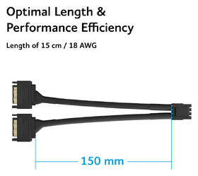 Adaptér AKASA Dual SATA na 8P CPU, 18AWG, 15cm černý

 obrázek produktu 2 z 5
