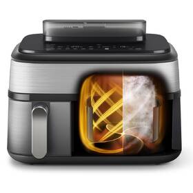 Fritéza horkovzdušná Philips Airfryer Dual Basket 5000 series 9 l, NA555/00 stříbrná

 obrázek produktu 6 z 12