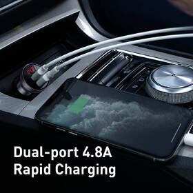 Adaptér do auta Baseus Digital Display Dual 2x USB, 4,8A, 24W šedý

 obrázek produktu 2 z 6