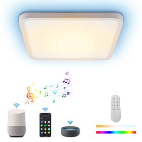 Stropní svítidlo IMMAX NEO LITE TUDO SMART s RGB podsvícením 40x40cm, 50W Wi-Fi, TUYA bílá barva
