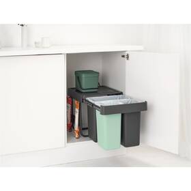 Odpadkový koš na tříděný odpad Brabantia Sort&Go, dark grey 

 obrázek produktu 9 z 15