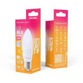 Žárovka LED Forever E27, svíčka, 7,2W, teplá bílá 

 obrázek produktu 2 z 2