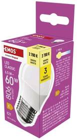 Žárovka LED EMOS Classic Mini Globe, 6,5 W, 806lm, E27, teplá bílá 

 obrázek produktu 11 z 13
