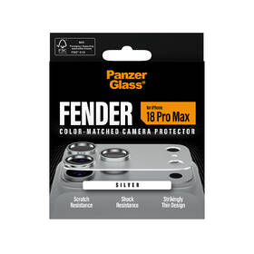 Tvrzené sklo PanzerGlass FENDER na Apple iPhone 18 Pro Max, ochranný hliníkový prvek fotoaparátu stříbrné

 obrázek produktu 4 z 6