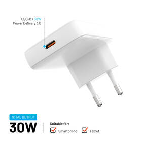 Nabíječka do sítě FIXED Slim, 1xUSB-C, GaN, PD, 30W bílá

 obrázek produktu 3 z 7