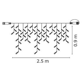 Spojovací řetěz EMOS 100 LED pulzující, krápníky, 2,5m - jantarová 

 obrázek produktu 1 z 2