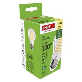 Žárovka LED EMOS Filament klasik, 7,2W, 1521lm, E27, teplá bílá 

 obrázek produktu 5 z 13